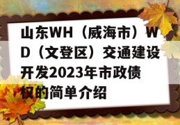 山东WH（威海市）WD（文登区）交通建设开发2023年市政债权的简单介绍