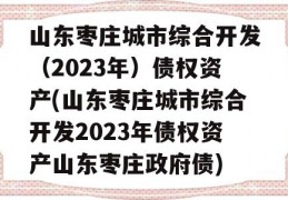 山东枣庄城市综合开发（2023年）债权资产(山东枣庄城市综合开发2023年债权资产山东枣庄政府债)