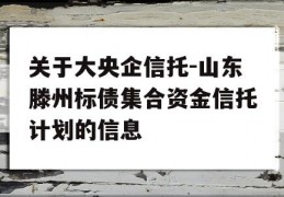 关于大央企信托-山东滕州标债集合资金信托计划的信息