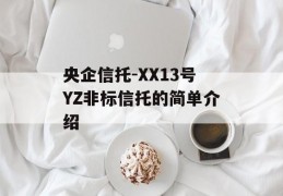 央企信托-XX13号YZ非标信托的简单介绍