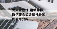 大央企信托-诸城非标政信集合资金信托计划的简单介绍