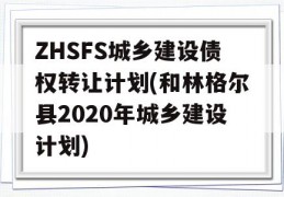 ZHSFS城乡建设债权转让计划(和林格尔县2020年城乡建设计划)