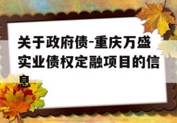 关于政府债-重庆万盛实业债权定融项目的信息