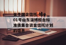 关于国企信托-05001号山东淄博桓台标准债集合资金信托计划的信息