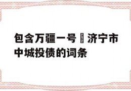 包含万疆一号•济宁市中城投债的词条