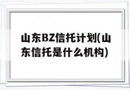 山东BZ信托计划(山东信托是什么机构)