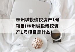 林州城投债权资产1号项目(林州城投债权资产1号项目是什么)