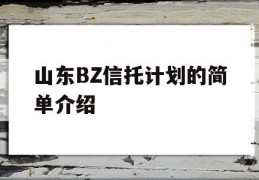 山东BZ信托计划的简单介绍