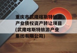 重庆市武隆喀斯特旅游产业债权资产转让项目(武隆喀斯特旅游产业集团有限公司)