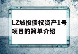 LZ城投债权资产1号项目的简单介绍