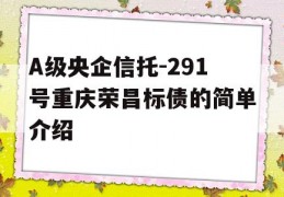 A级央企信托-291号重庆荣昌标债的简单介绍