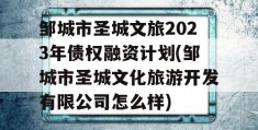 邹城市圣城文旅2023年债权融资计划(邹城市圣城文化旅游开发有限公司怎么样)