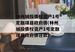 林州城投债权资产1号定融项目政府债(林州城投债权资产1号定融项目政府债还款)