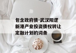 包含政府债-武汉阳逻新港产业投资债权转让定融计划的词条