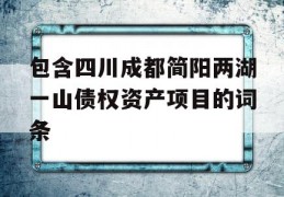 包含四川成都简阳两湖一山债权资产项目的词条