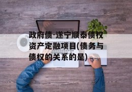 政府债-遂宁顺泰债权资产定融项目(债务与债权的关系的是)