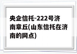 央企信托-222号济南章丘(山东信托在济南的网点)