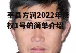 莘县方润2022年债权1号的简单介绍