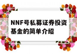 NNF号私募证券投资基金的简单介绍