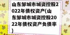 山东邹城市城资控股2022年债权资产(山东邹城市城资控股2022年债权资产负债率)