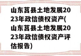 山东莒县土地发展2023年政信债权资产(山东莒县土地发展2023年政信债权资产评估报告)