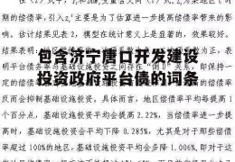 包含济宁唐口开发建设投资政府平台债的词条