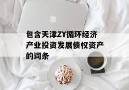 包含天津ZY循环经济产业投资发展债权资产的词条