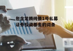 包含龙腾纯债1号私募证券投资基金的词条