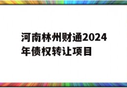 河南林州财通2024年债权转让项目