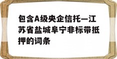 包含A级央企信托—江苏省盐城阜宁非标带抵押的词条