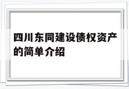 四川东同建设债权资产的简单介绍