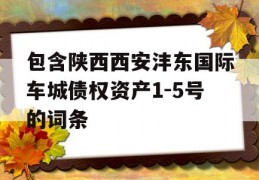 包含陕西西安沣东国际车城债权资产1-5号的词条