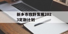 新乡市牧野发展2023定融计划