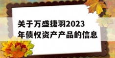 关于万盛捷羽2023年债权资产产品的信息