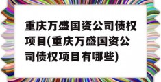 重庆万盛国资公司债权项目(重庆万盛国资公司债权项目有哪些)