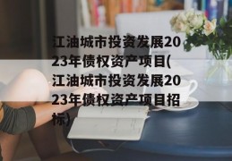 江油城市投资发展2023年债权资产项目(江油城市投资发展2023年债权资产项目招标)