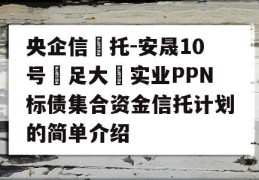 央企信‬托-安晟10号‮足大‬实业PPN标债集合资金信托计划的简单介绍