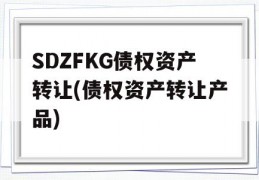 SDZFKG债权资产转让(债权资产转让产品)