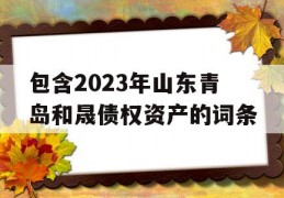 包含2023年山东青岛和晟债权资产的词条