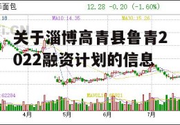 关于淄博高青县鲁青2022融资计划的信息