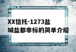 XX信托-1273盐城盐都非标的简单介绍