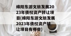 绵阳东游文旅发展2023年债权资产转让项目(绵阳东游文旅发展2023年债权资产转让项目有哪些)