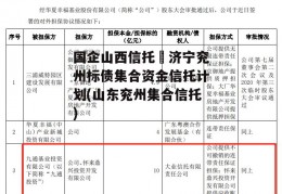 国企山西信托–济宁兖州标债集合资金信托计划(山东兖州集合信托)