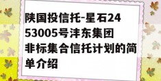 陕国投信托-星石2453005号沣东集团非标集合信托计划的简单介绍