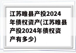 江苏睢县产投2024年债权资产(江苏睢县产投2024年债权资产有多少)