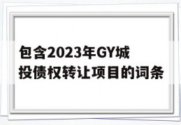 包含2023年GY城投债权转让项目的词条