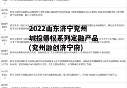 2022山东济宁兖州城投债权系列定融产品(兖州融创济宁府)