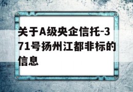 关于A级央企信托-371号扬州江都非标的信息