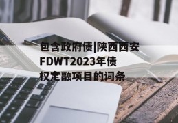 包含政府债|陕西西安FDWT2023年债权定融项目的词条