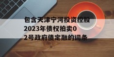 包含天津宁河投资控股2023年债权拍卖02号政府债定融的词条